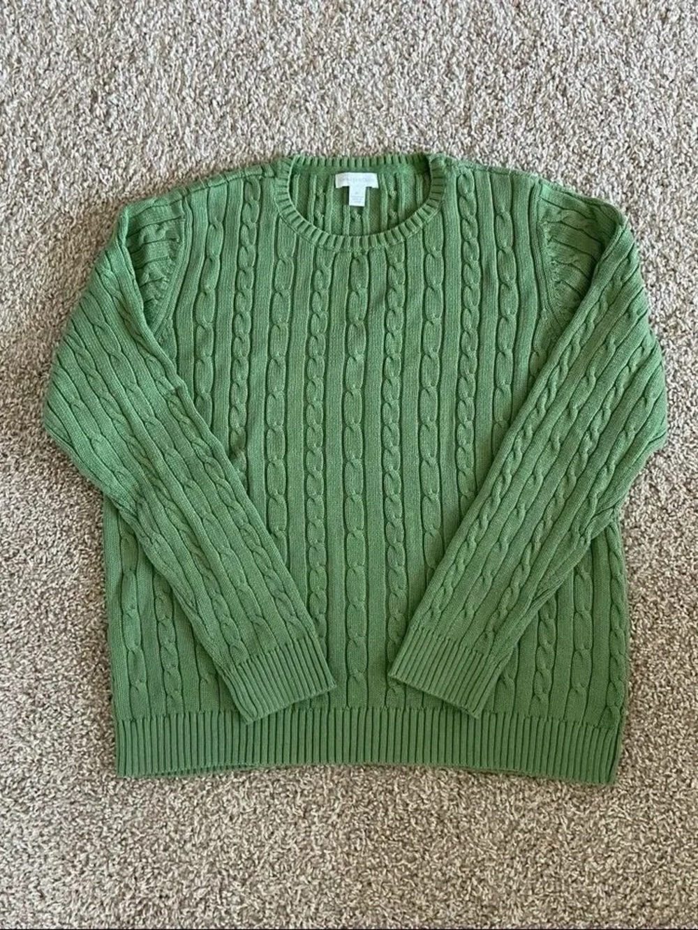 Classic Green Cable-Knit Women's Sweater